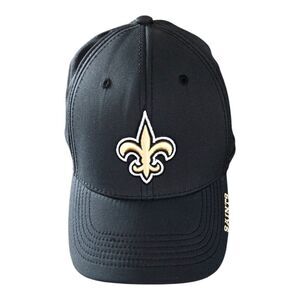 New Orleans Saints OTS  Stretch Fitted Hat Cap Black L/XL Football NFL